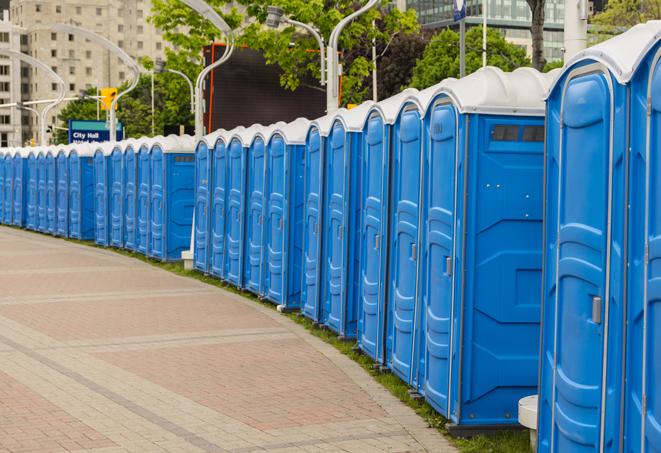 toilets setup for fourth of july fireworks show in Arlington, WA