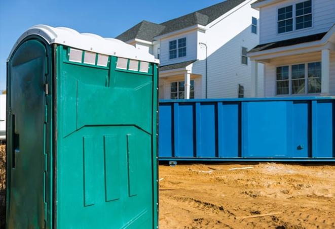 construction site in Freeland with a long-term porta potty